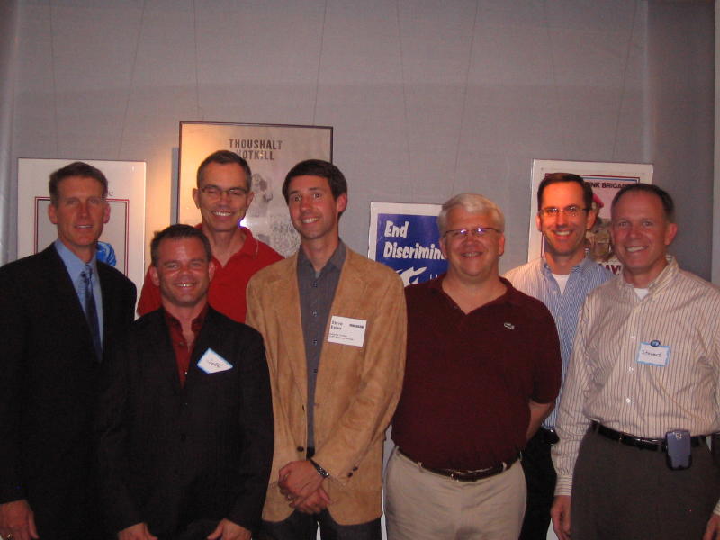 Steve Clark Hall '75, Jeff Petrie '89, Paul Culver '74, Dr. Steve Estes (curator), Greer Pucket '75, a zoomie & a whoopoo